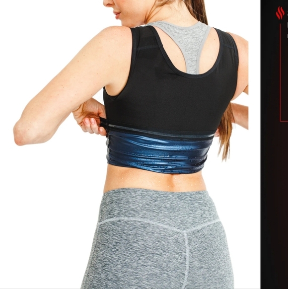 💚5/$25 Sweat Shaper Athletic Tank Black Workout Slimming Size Large XL - Picture 6 of 10